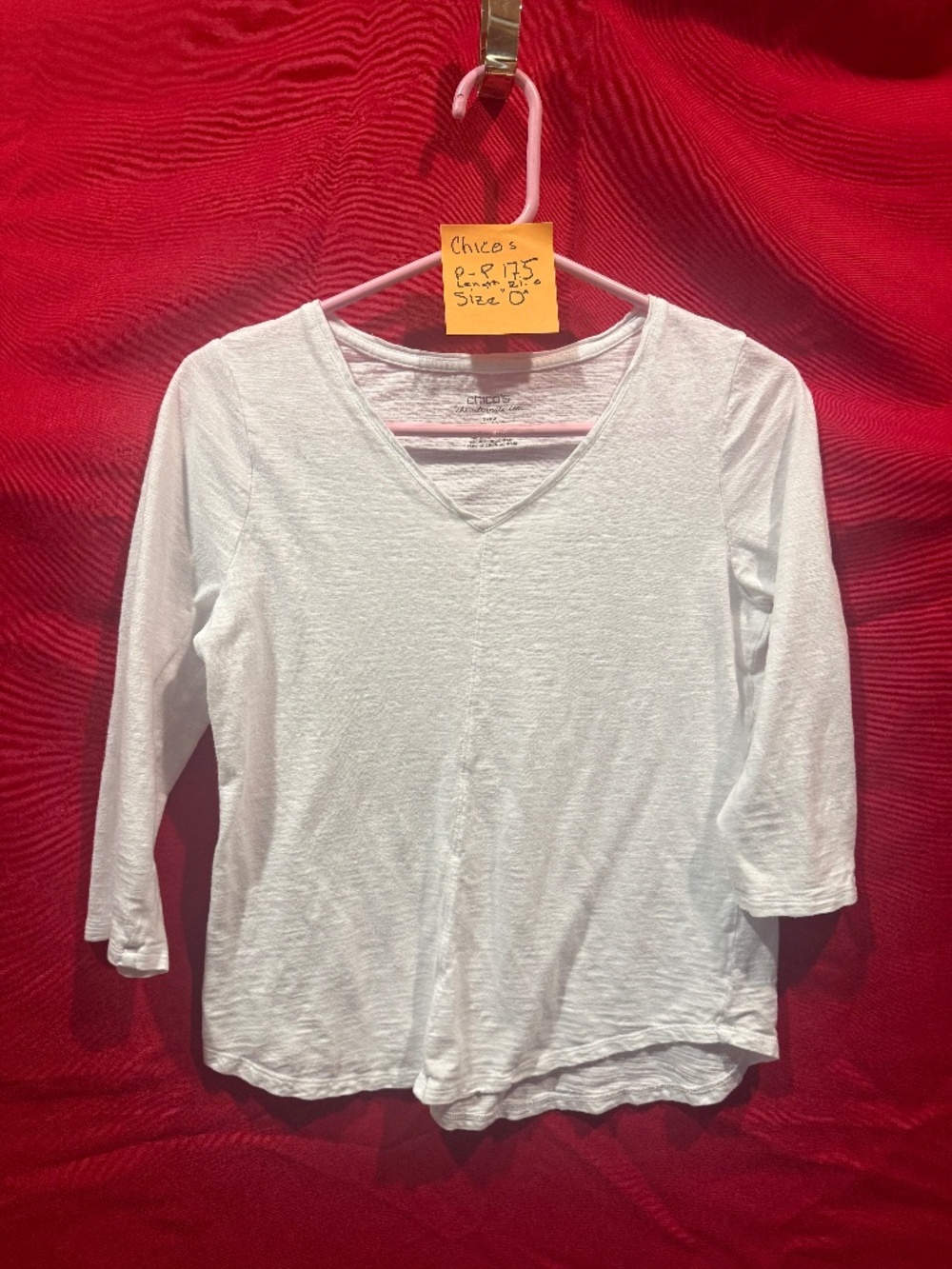 CHICO'S SIZE 0 WHITE SHIRT